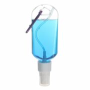 60ml/2oz PETG Plastic Hand Sanitizer Tottle Bottle with 20/410 Neck & Carabiner