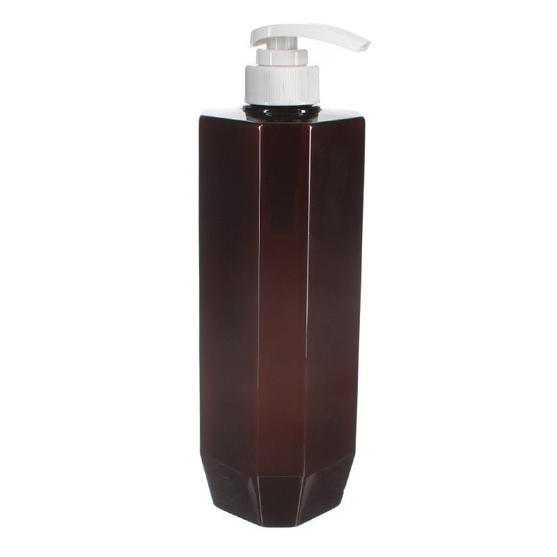 800ml Amber Octagon PET Plastic Bottle with 32/410 Neck - Image 2