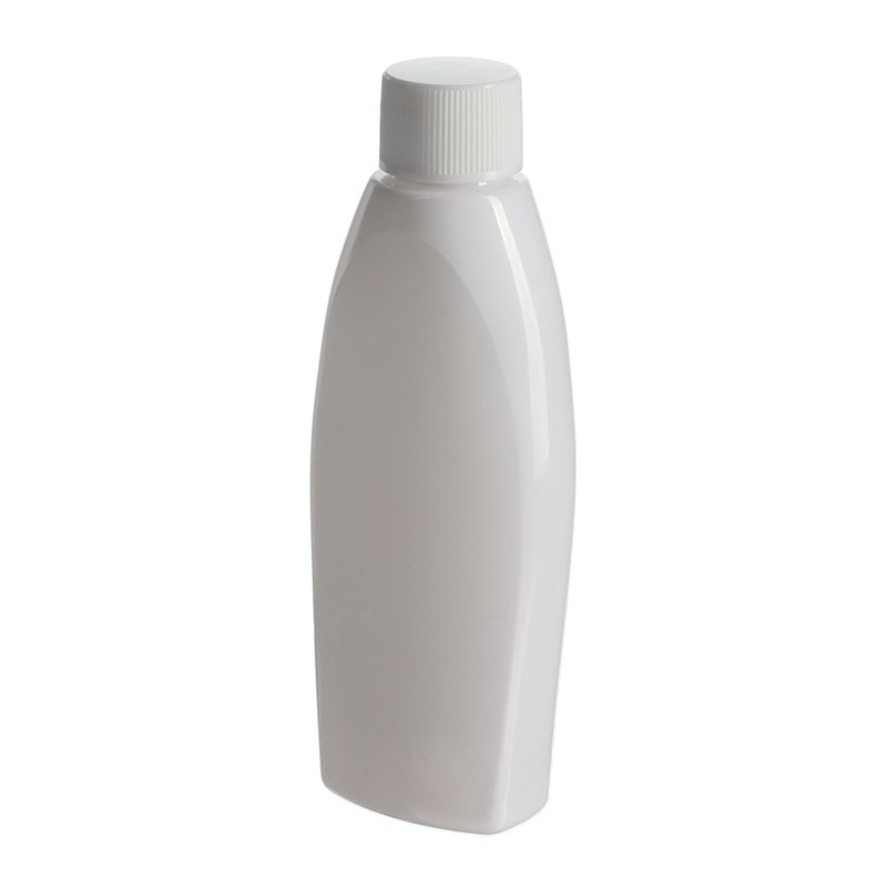 90ml/3oz White Oval PET Plastic Bottle with 20/410 Neck - Image 3