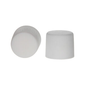 15/415 White PP Plastic Ribbed Plain Screw Top Cap with PE Foam Liner - Image 3