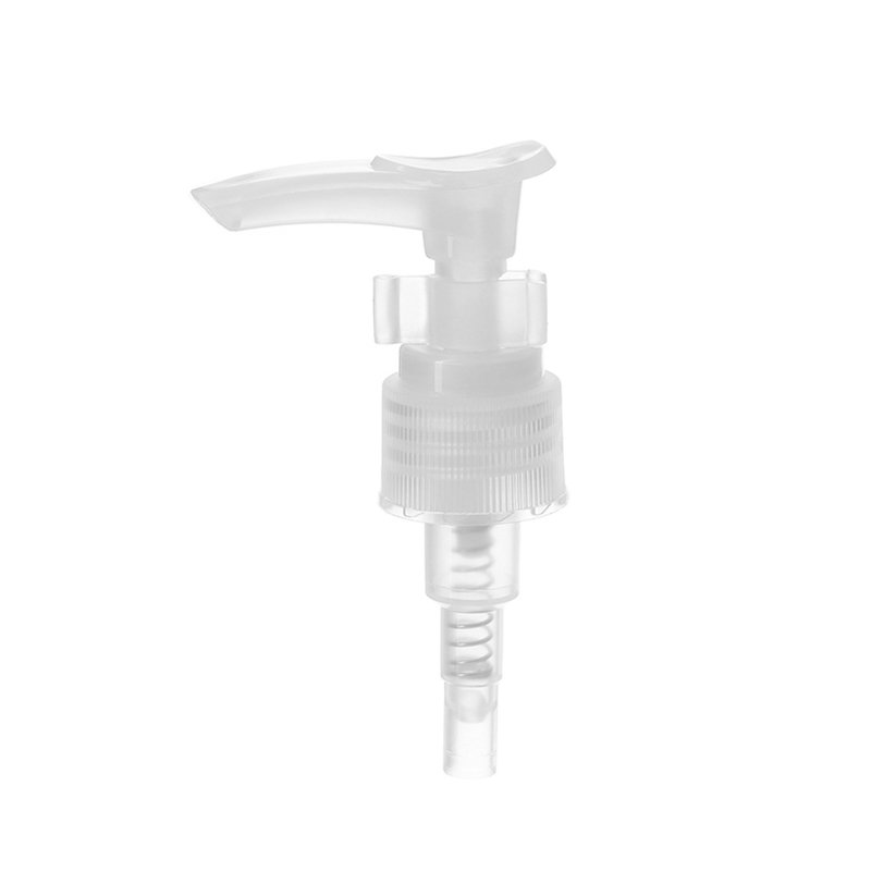 20-410 Lotion Pump, PP, Natural, Ribbed, Clip Lock, 1ml Output - KIWL Plastic