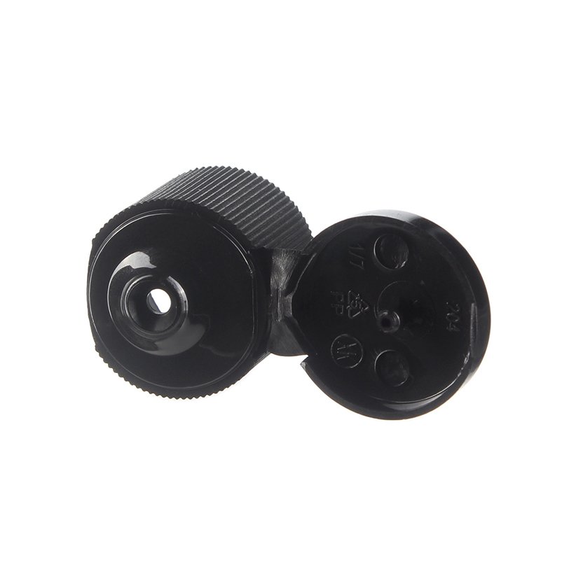20/415 Black PP Plastic Ribbed Flip Top Cap - Image 4