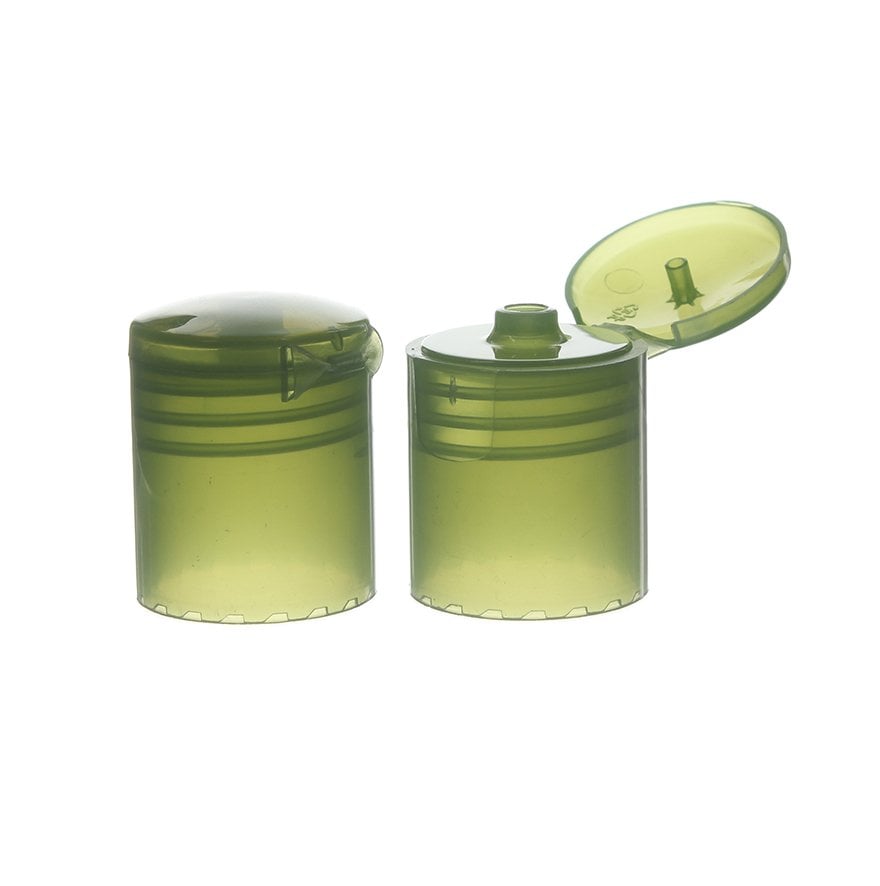 22/415 Green PP Plastic Smooth Flip Top Cap