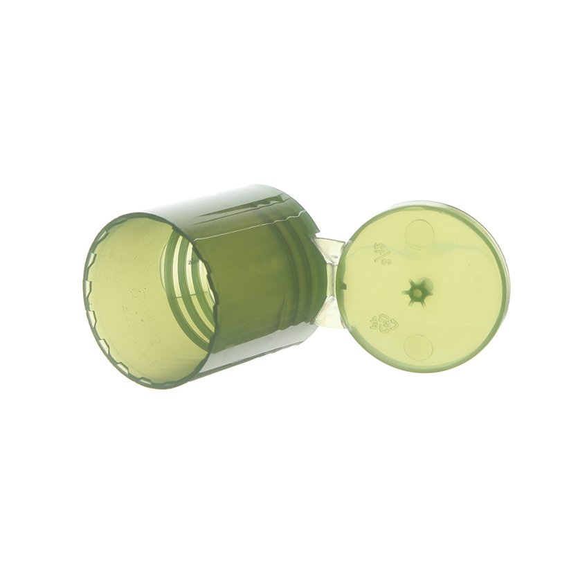 22/415 Green PP Plastic Smooth Flip Top Cap - Image 3