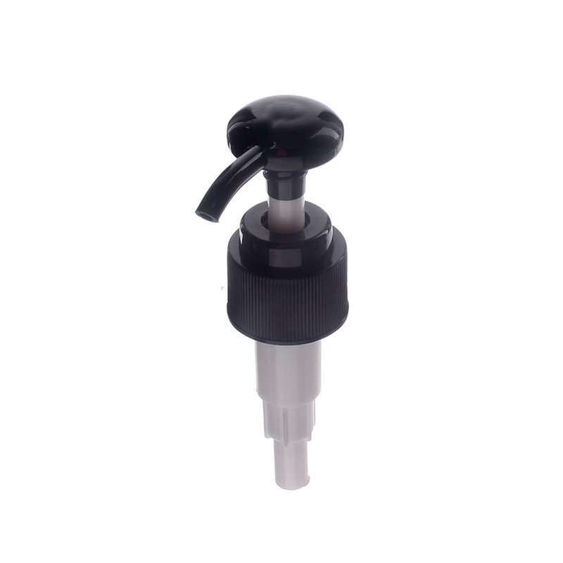 Black Plastic Soap Pump, 24-410, Ribbed, Lock Down, 2ml Output - unlocked - KIWL Plastic