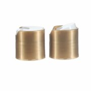 24/410 Gold/White PP Plastic Smooth Disc Top Cap