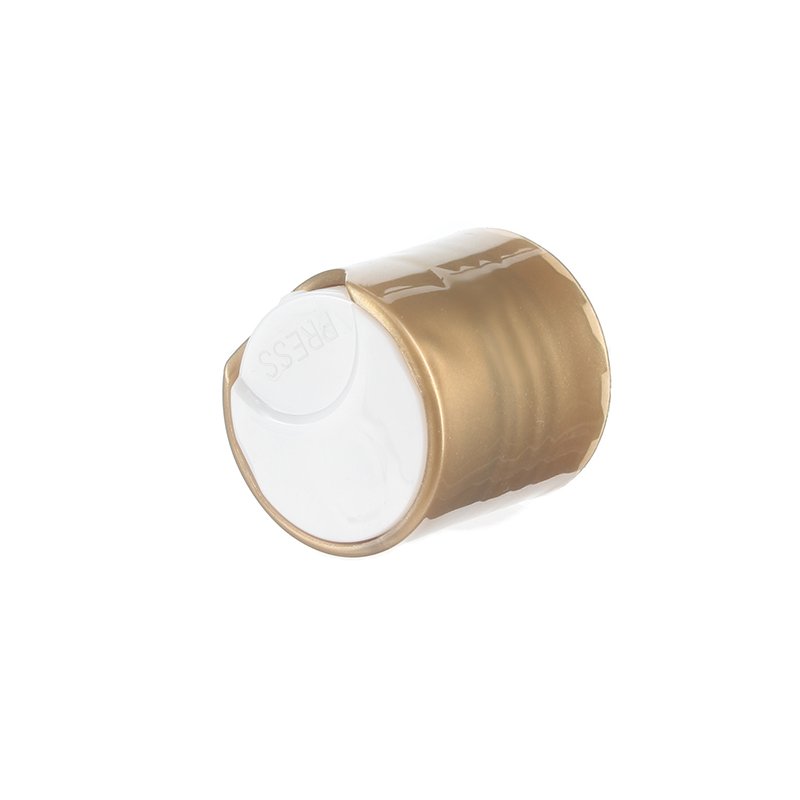 24/410 Gold/White PP Plastic Smooth Disc Top Cap - Image 4