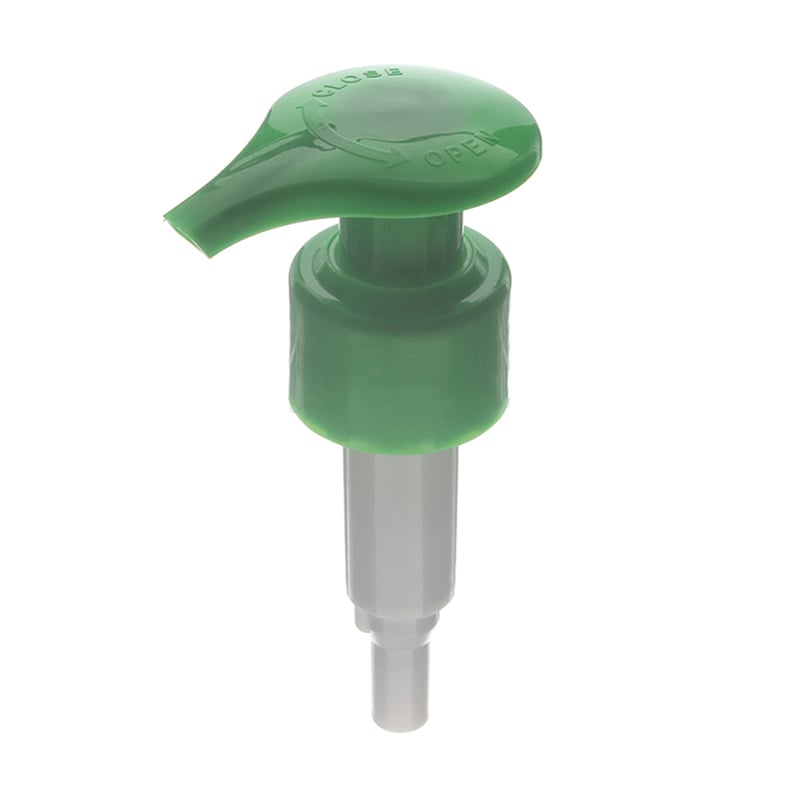 24/410 Spring Inside Green PP Smooth Left/Right Lock Lotion Pump, 1.4ml Output - Image 2