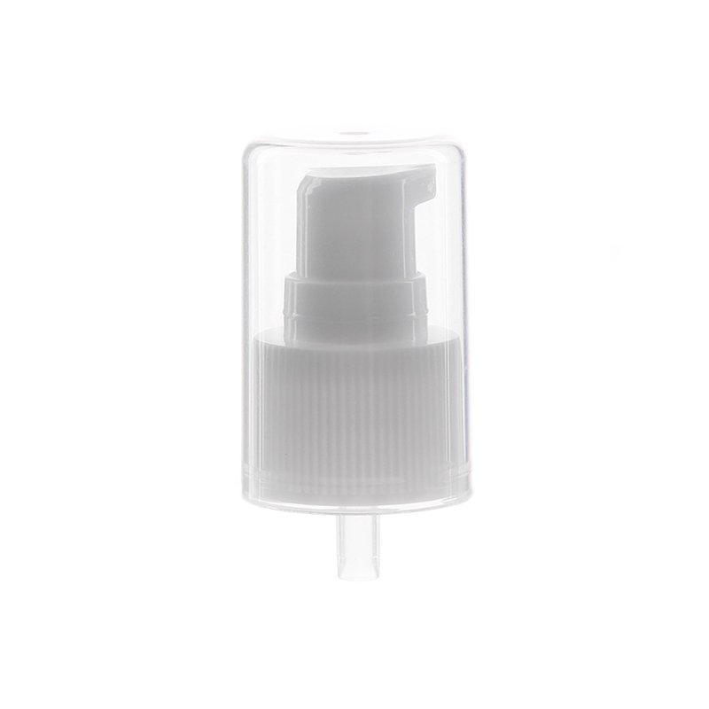 24-410 Treatment Pump, White, Ribbed, Clear Full Hood, 0.25ml Output