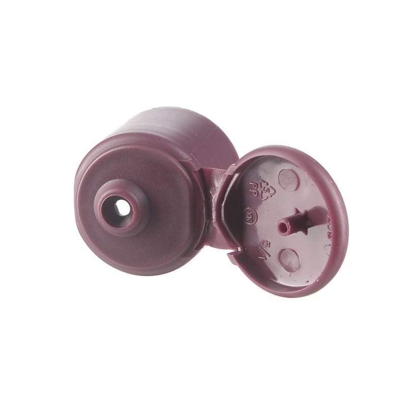 24/410 Red PP Plastic Smooth Flip Top Cap - Image 4