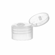 24/410 Clear PP Plastic Smooth Flip Top Cap