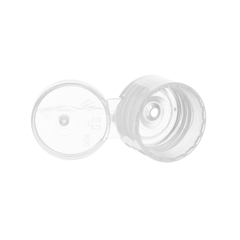 24/410 Clear PP Plastic Smooth Flip Top Cap - Image 3