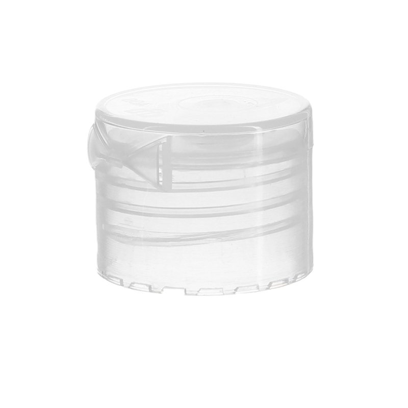 24/410 Clear PP Plastic Smooth Flip Top Cap - Image 2