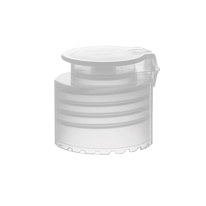 24/410 Clear PP Plastic Smooth Flip Top Cap