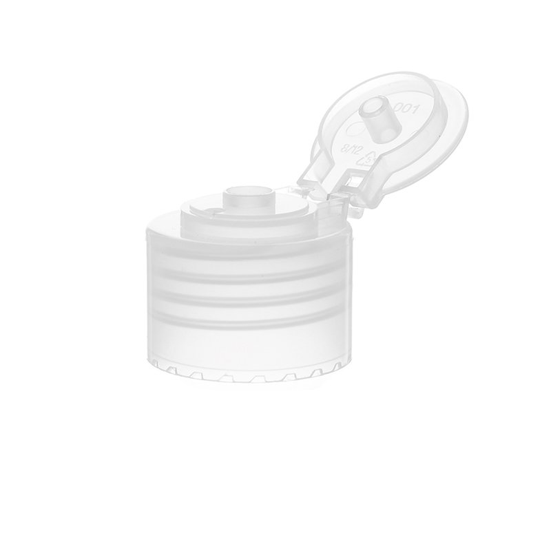 24/410 Clear PP Plastic Smooth Flip Top Cap - Image 2