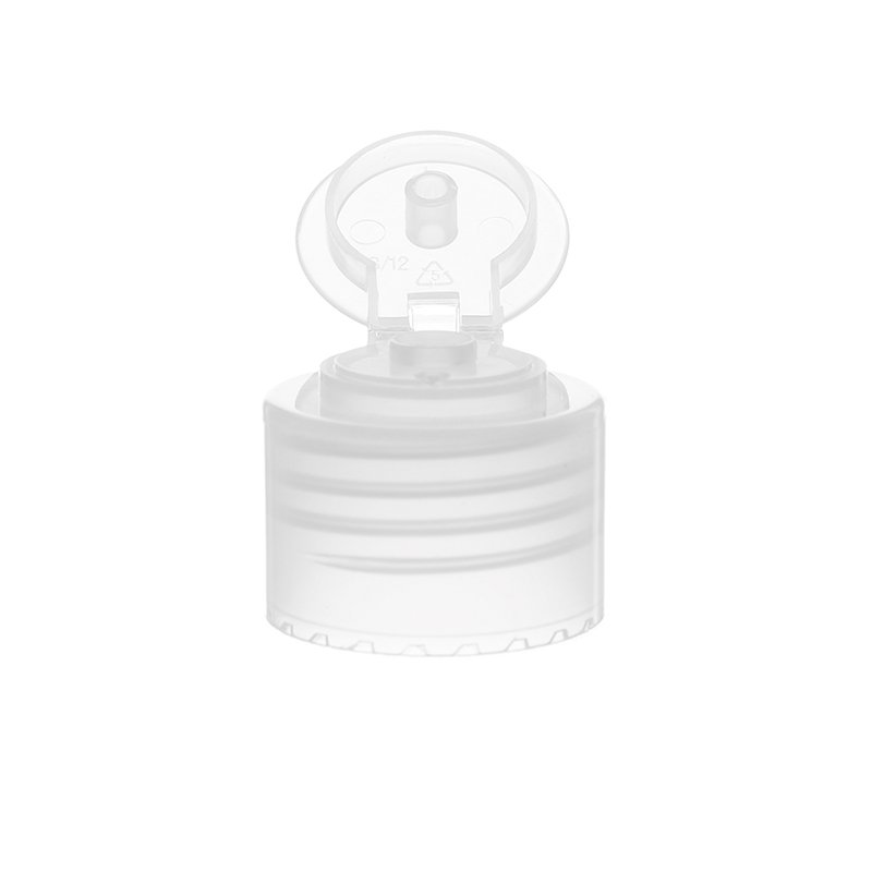 24/410 Clear PP Plastic Smooth Flip Top Cap - Image 4