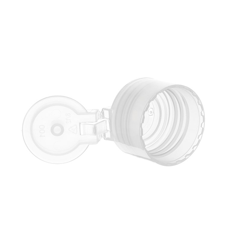 24/410 Clear PP Plastic Smooth Flip Top Cap - Image 3