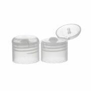 24/410 Clear PP Plastic Smooth Flip Top Cap