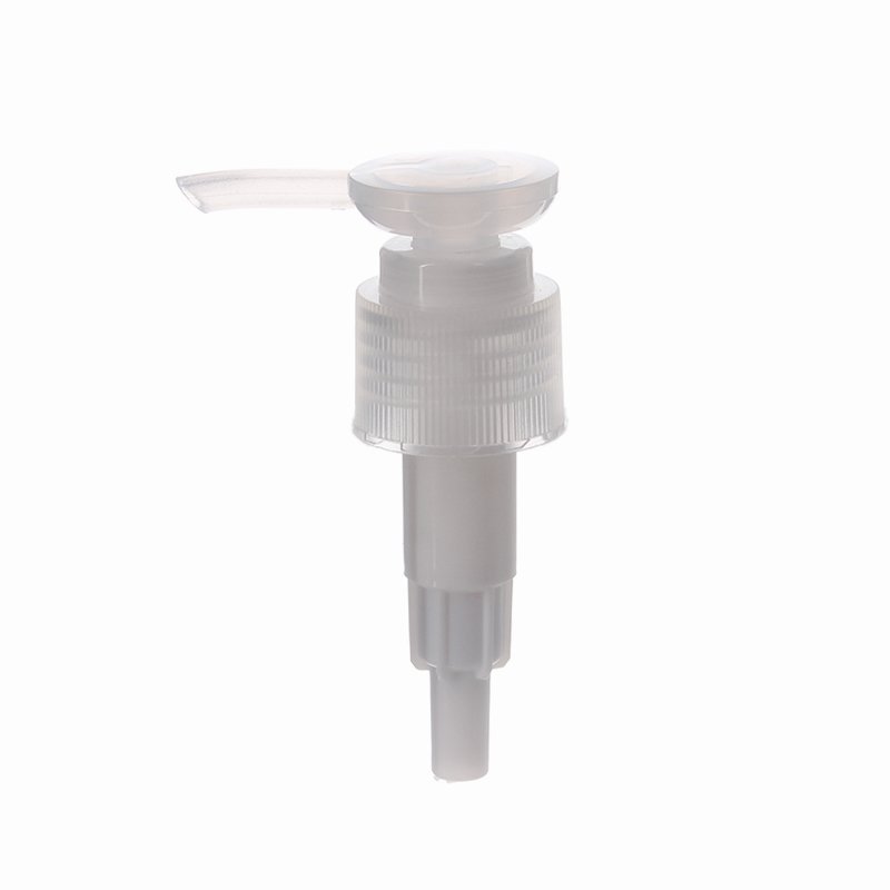 24/410 Clear/White PP Ribbed Twist Lock Down Lotion Pump