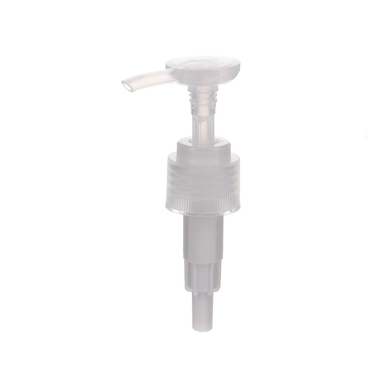 24/410 Clear/White PP Ribbed Twist Lock Down Lotion Pump - Image 2