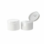 24/410 White PP Plastic Ribbed Flip Top Cap