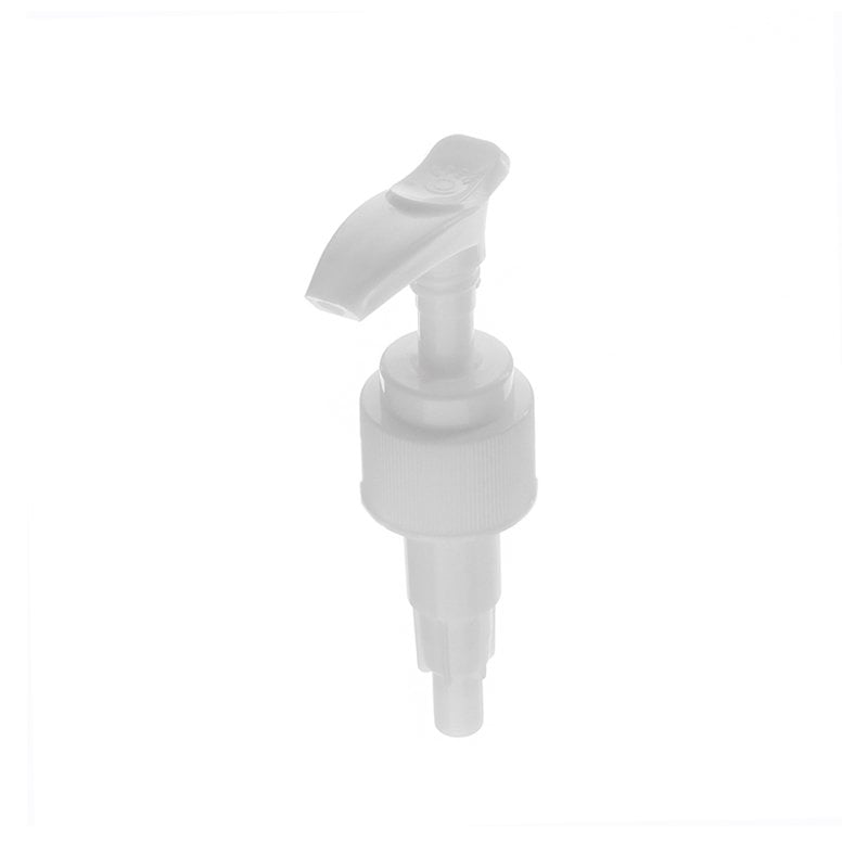 24-410 Dispensing Pump for Lotion, Lock Down, Ribbed, White, 2ml Output - top view - KIWL Plastic