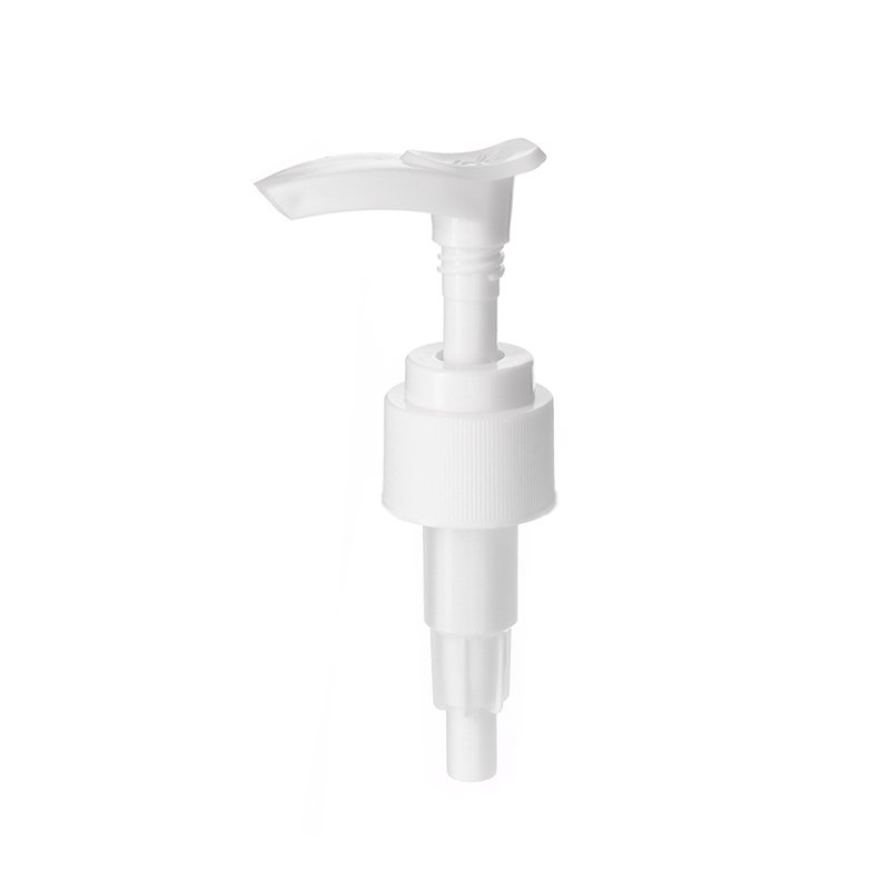 24-410 Dispensing Pump for Lotion, Lock Down, Ribbed, White, 2ml Output - unlocked - KIWL Plastic