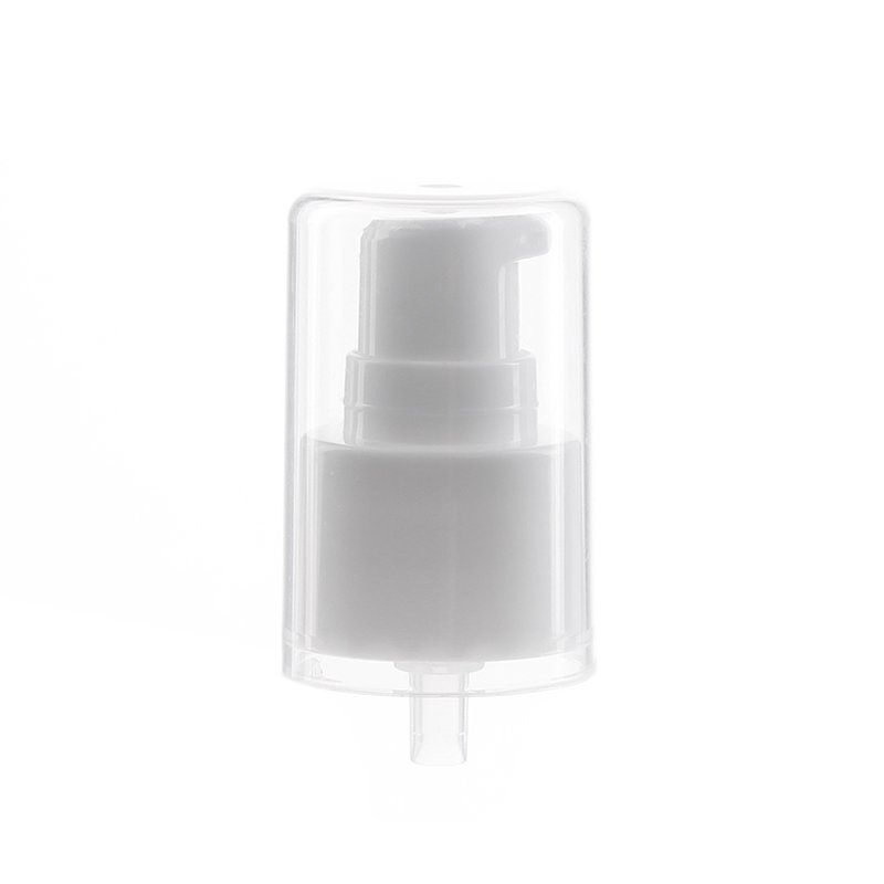 Cosmetic Cream Pump, 24-410, Smooth, White, Clear Hood, 0.6ml Output