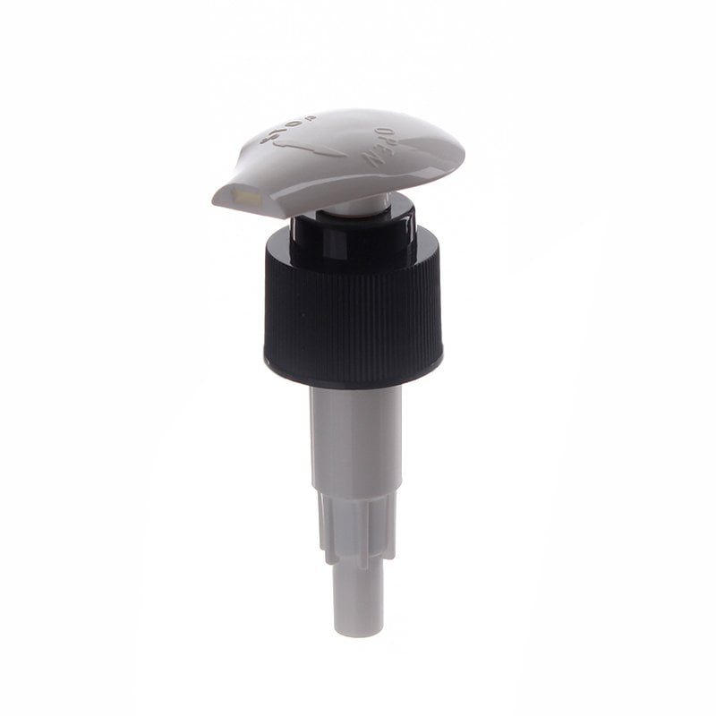 Lotion Transfer Pump, 24-410, Ribbed, Lock Down, 2ml Output - top view - KIWL Plastic