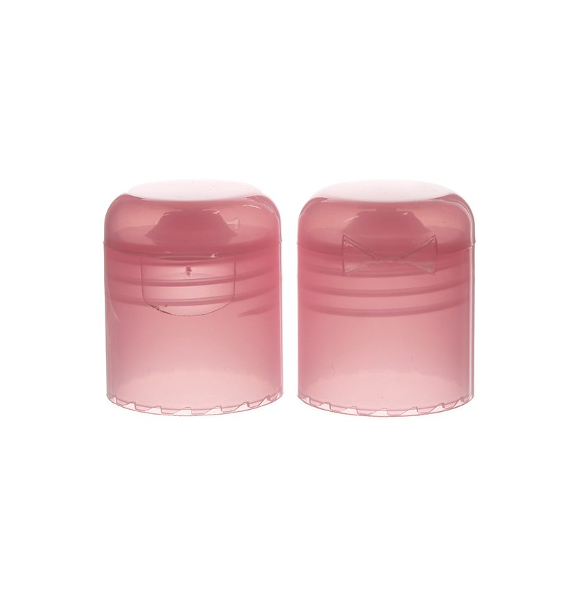 24/415 Clear Red PP Plastic Smooth Flip Top Cap - Image 2