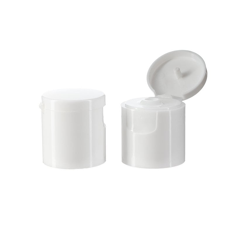 24/415 White PP Plastic Smooth Flip Top Cap