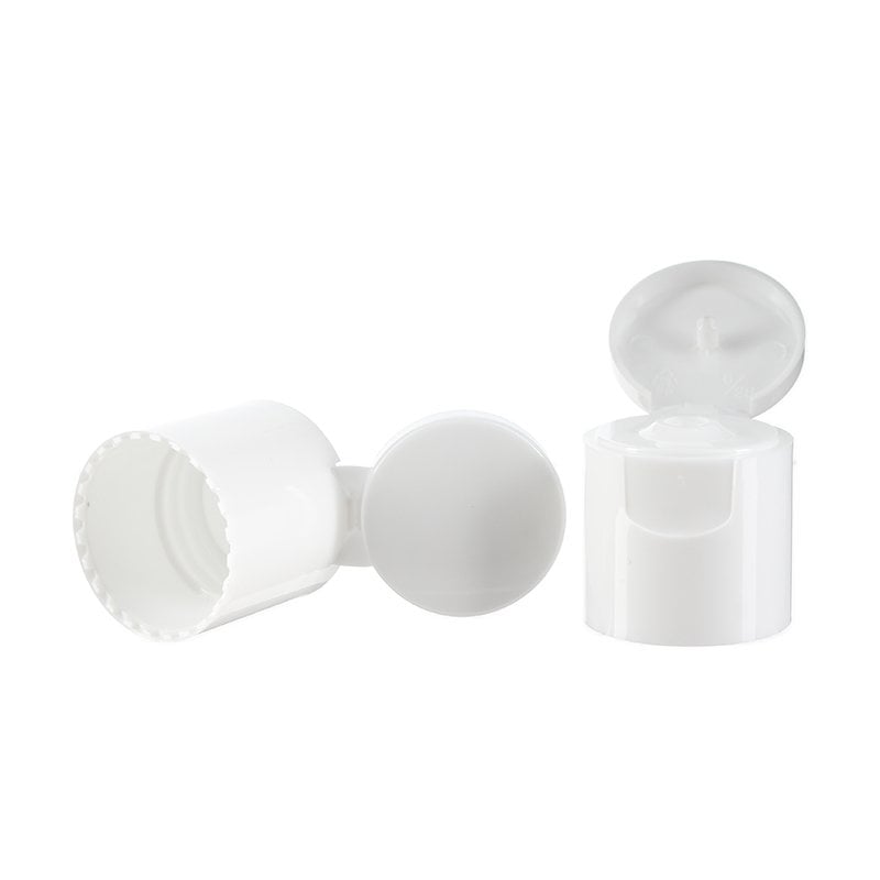 24/415 White PP Plastic Smooth Flip Top Cap - Image 3