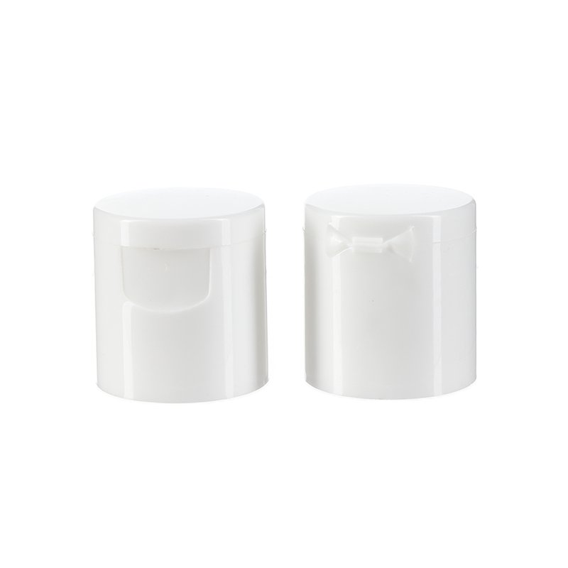 24/415 White PP Plastic Smooth Flip Top Cap - Image 2