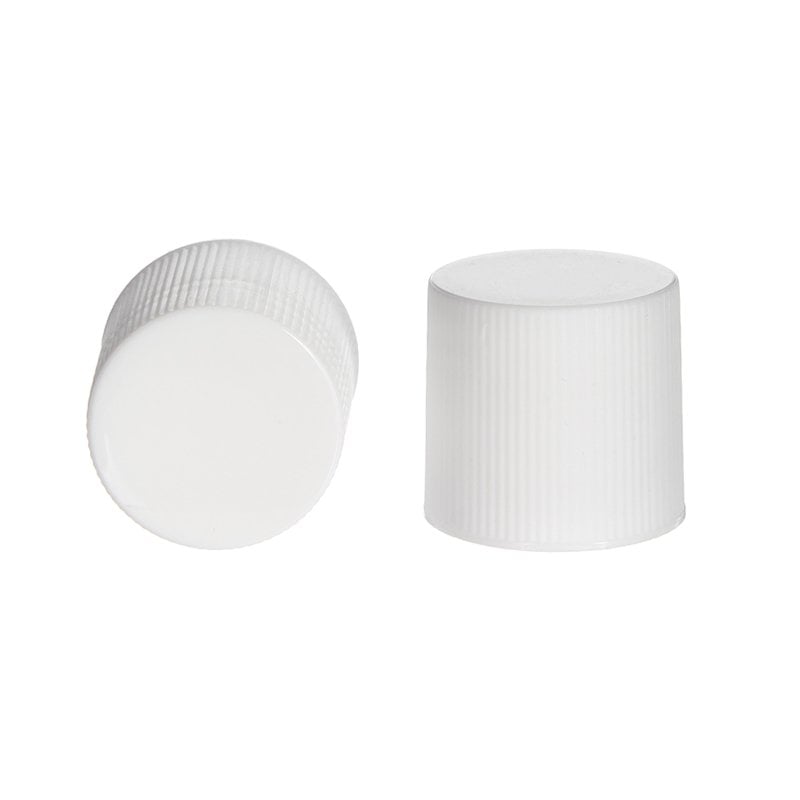 24mm 24-415 White PP Plastic Ribbed Plain Screw Cap with PE Foam Liner XG60L01 (2)