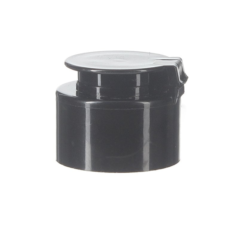 28/410 Black PP Plastic Smooth Flip Top Cap