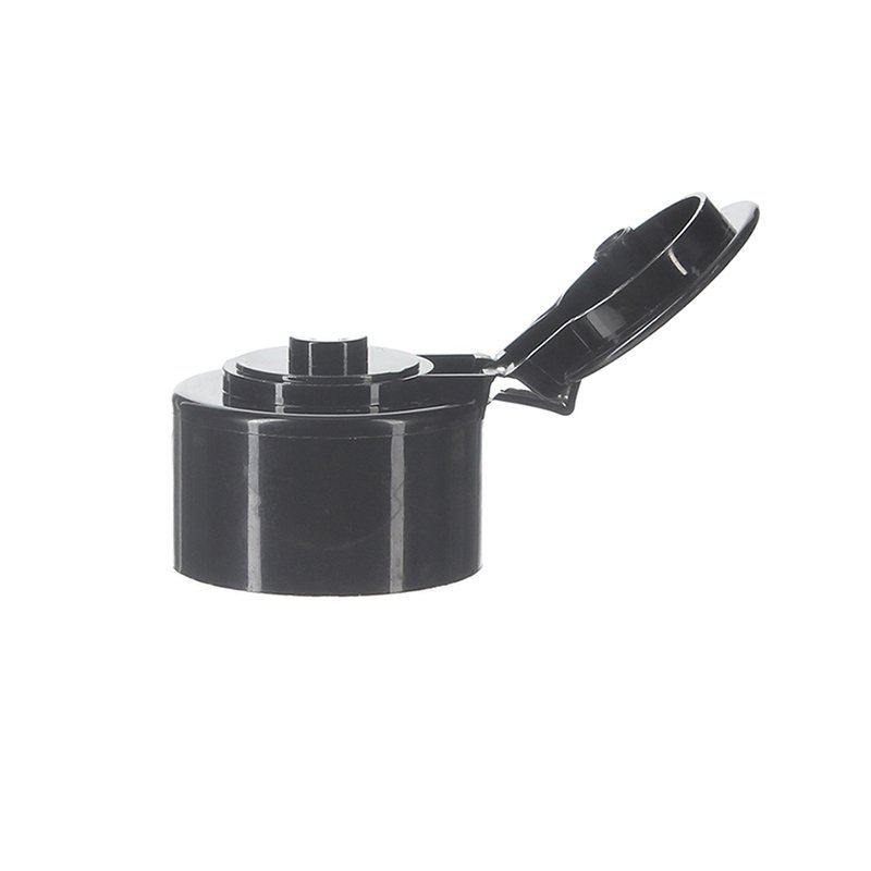 28/410 Black PP Plastic Smooth Flip Top Cap - Image 4