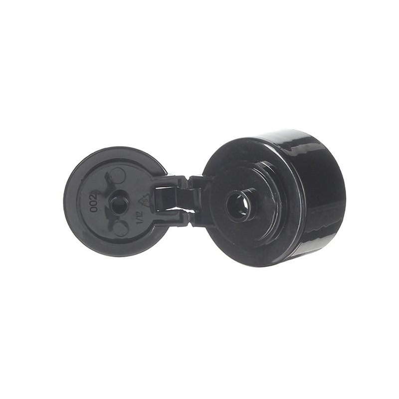 28/410 Black PP Plastic Smooth Flip Top Cap - Image 2