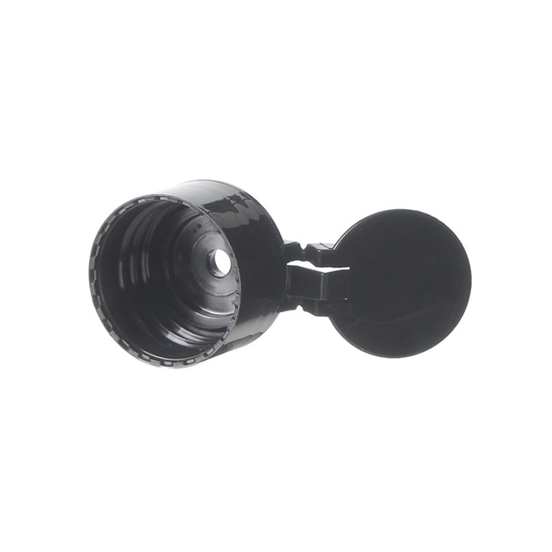 28/410 Black PP Plastic Smooth Flip Top Cap - Image 3