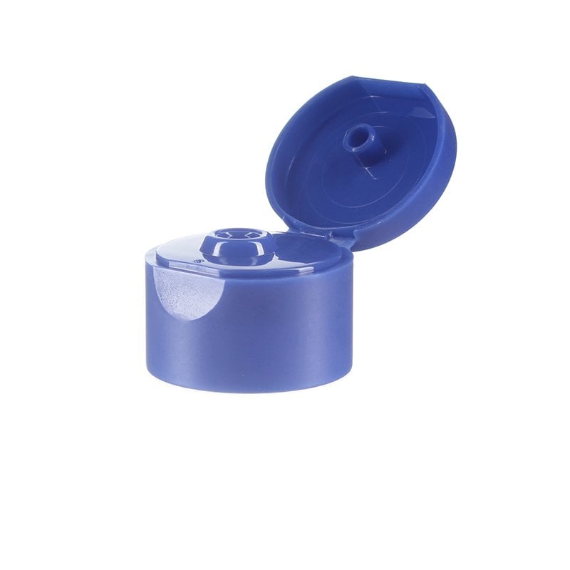 28/410 Frosted Blue PP Plastic Smooth Flip Top Cap