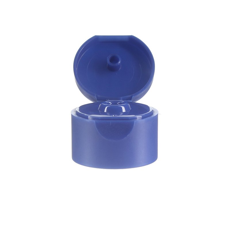 28/410 Frosted Blue PP Plastic Smooth Flip Top Cap - Image 4