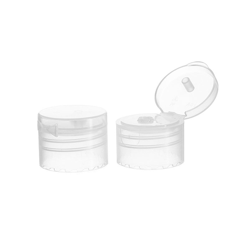 28/410 Clear PP Plastic Smooth Flip Top Cap