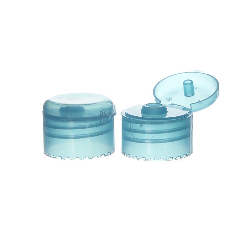 28/410 28 PCO 1881 Clear Blue PP Plastic Smooth Flip Top Cap