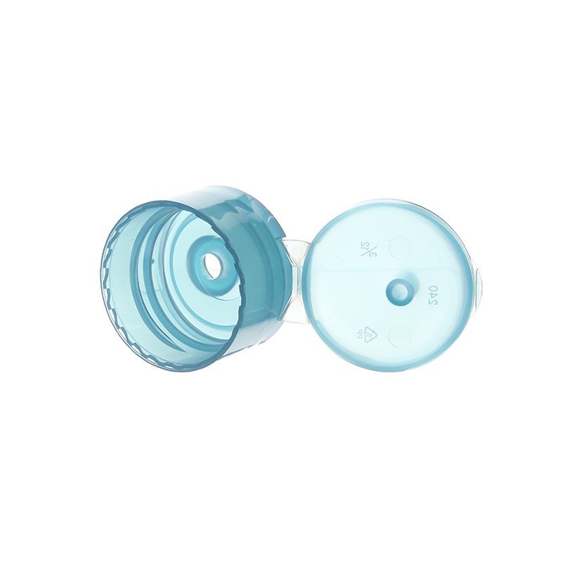 28/410 28 PCO 1881 Clear Blue PP Plastic Smooth Flip Top Cap - Image 4