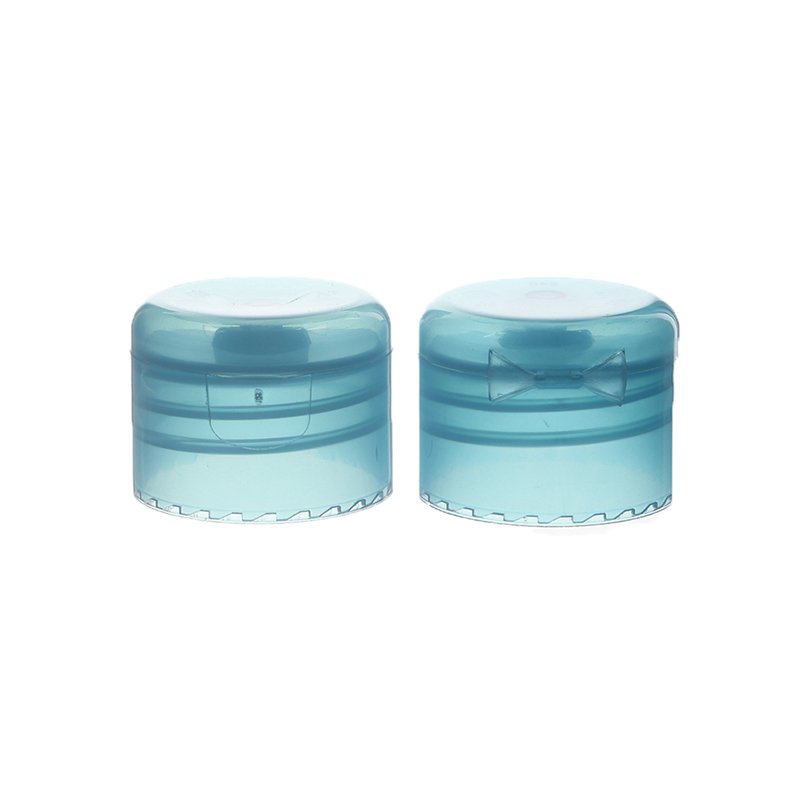 28/410 28 PCO 1881 Clear Blue PP Plastic Smooth Flip Top Cap - Image 3