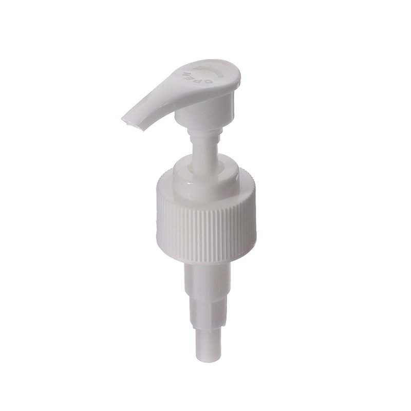 28/410 White PP Ribbed Twist Lock Down Lotion Pump - Image 2