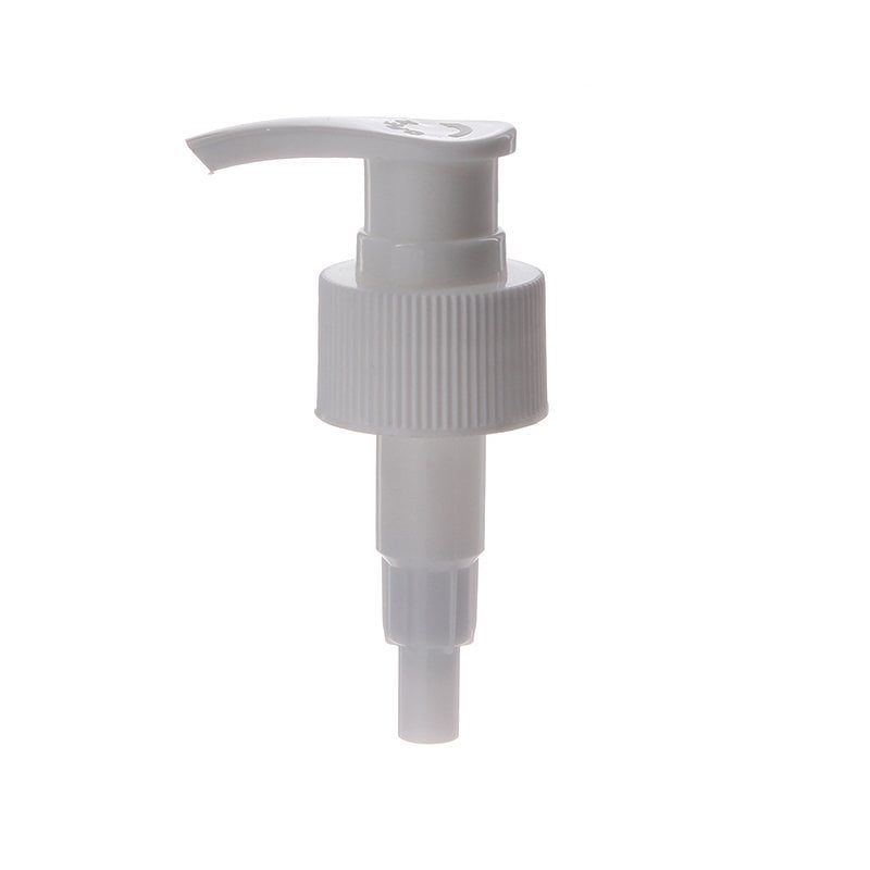 28/410 White PP Ribbed Twist Lock Down Lotion Pump