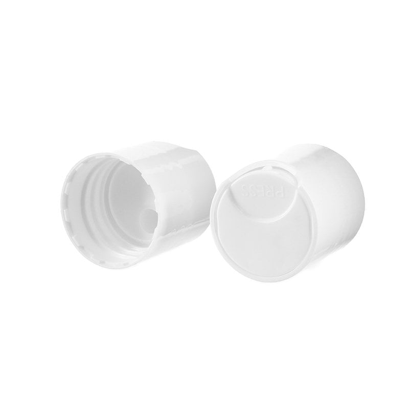 28/410 White PP Plastic Smooth Disc Top Cap - Image 3