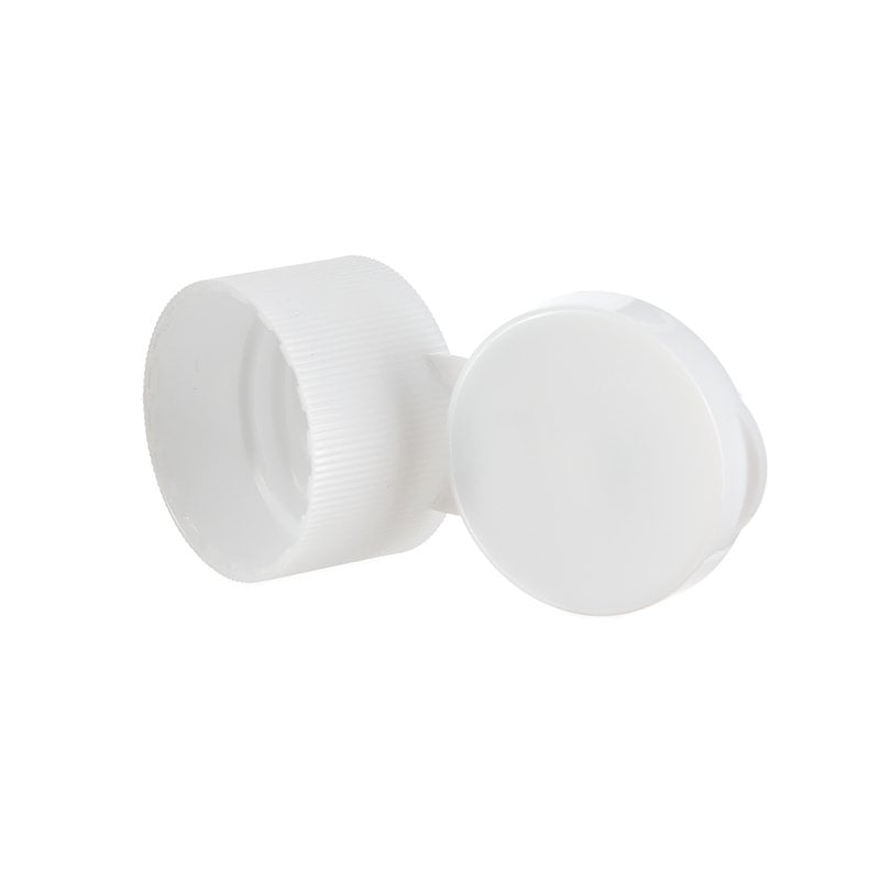 28/410 White PP Plastic Ribbed Flip Top Cap - Image 3