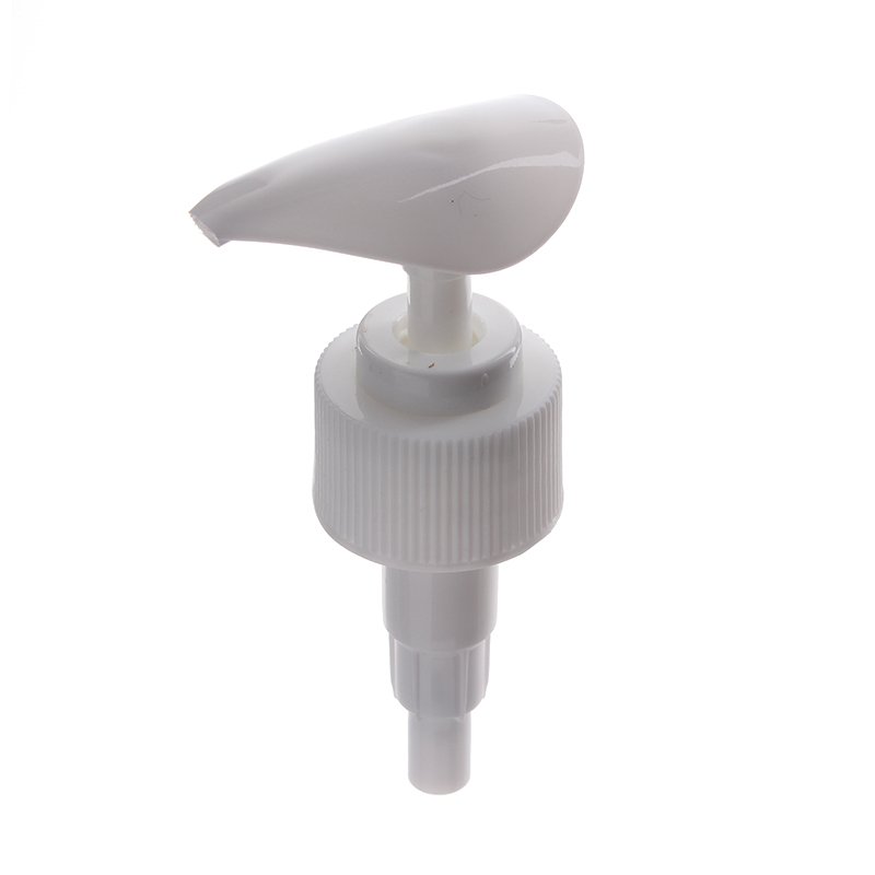 28/410 White PP Ribbed Twist Lock Down Lotion Pump - Image 2