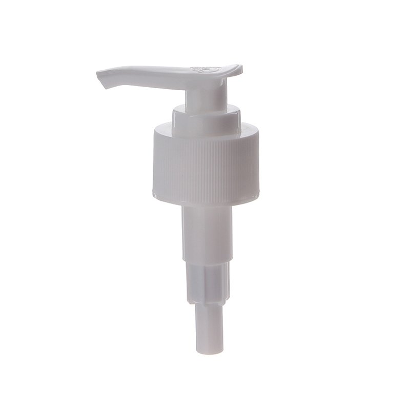 28-410 Lotion Pump, Lock Down, Ribbed, White, 2ml Output - KIWL Plastic